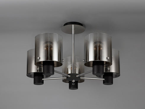 Brooks Semi Flush Light 5 Light